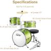 imageDrum Set Eastar 14 inch Drum Kit for Beginners 3Piece with Adjustable Throne Cymbal Pedal ampamp Two Pairs of Drumsticks Junior Drum Set with Bass Tom Snare Drum Metallic Green