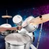 imageDrum Set Eastar 22 inch for Adults 5 Piece Full Size Drum Kit Junior Beginner with Pedal Cymbals Stands Stool and Sticks Metallic Silver
