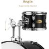 imageDrum Set Eastar 22 inch for Adults 5 Piece Full Size Drum Kit Junior Beginner with Pedal Cymbals Stands Stool and Sticks Mirror BlackEB0335