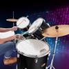 imageDrum Set Eastar 22 inch for Adults 5 Piece Full Size Drum Kit Junior Beginner with Pedal Cymbals Stands Stool and Sticks Mirror BlackEB0335