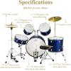 imageDrum Set Eastar 22 inch for Adults 5 Piece Full Size Drum Kit Junior Beginner with Pedal Cymbals Stands Stool and Sticks Mirror BlackEB0336