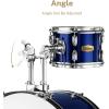imageDrum Set Eastar 22 inch for Adults 5 Piece Full Size Drum Kit Junior Beginner with Pedal Cymbals Stands Stool and Sticks Mirror BlackEB0336