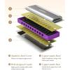 imageEastar Admiral 24 Holes Harmonica Key of C Tremolo for Beginners Adults Kids Performance Competition Mouth Organ with Hard Case and Cloth SilverPurple