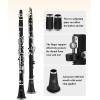 imageEastar B Flat Clarinet for Beginner Ebonite Clarinet Nickelplated with 2 Barrels 3 Reeds White Gloves Hard Case Cleaning Kt ECL300Beginner