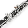 imageEastar B Flat Clarinet for Beginner Ebonite Clarinet Nickelplated with 2 Barrels 3 Reeds White Gloves Hard Case Cleaning Kt ECL300Silver keys  Commander style