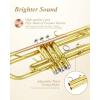 imageEastar Bb Standard Trumpet Set for Beginner Brass Student Trumpet Instrument with Hard Case Cleaning Kit 7C Mouthpiece and Gloves ETR380 GoldenGolden