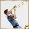 imageEastar Bb Tenor Slide Trombone for Beginners Students B Flat Brass Plated Trombone Instrument with Mouthpiece White Gloves Cleaning Kit ETB330 Golden