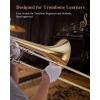imageEastar Bb Tenor Slide Trombone for Beginners Students B Flat Brass Plated Trombone Instrument with Mouthpiece White Gloves Cleaning Kit ETB330 Golden