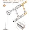 imageEastar Bb Tenor Slide Trombone for Beginners Students B Flat Brass Plated Trombone Instrument with Mouthpiece White Gloves Cleaning Kit ETB330 Golden