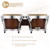 imageEastar Bongo Drums 6 and 7 Wood Percussion Instrument Bongos for Kids Adults Beginners Natural Finish EBO1Antique Finish