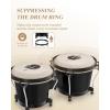 imageEastar Bongo Drums 6 and 7 Wood Percussion Instrument Bongos for Kids Adults Beginners Natural Finish EBO1Black