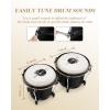 imageEastar Bongo Drums 6 and 7 Wood Percussion Instrument Bongos for Kids Adults Beginners Natural Finish EBO1Black