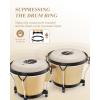 imageEastar Bongo Drums 6 and 7 Wood Percussion Instrument Bongos for Kids Adults Beginners Natural Finish EBO1Natural Finish