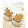imageEastar Bongo Drums 6 and 7 Wood Percussion Instrument Bongos for Kids Adults Beginners Natural Finish EBO1Natural Finish