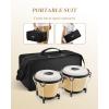 imageEastar Bongo Drums 6 and 7 Wood Percussion Instrument Bongos for Kids Adults Beginners Natural Finish EBO1Natural Finish