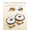 imageEastar Bongo Drums 6 and 7 Wood Percussion Instrument Bongos for Kids Adults Beginners Natural Finish EBO1Natural Finish