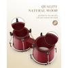 imageEastar Bongo Drums 6 and 7 Wood Percussion Instrument Bongos for Kids Adults Beginners Natural Finish EBO1Red
