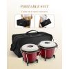imageEastar Bongo Drums 6 and 7 Wood Percussion Instrument Bongos for Kids Adults Beginners Natural Finish EBO1Red