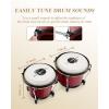 imageEastar Bongo Drums 6 and 7 Wood Percussion Instrument Bongos for Kids Adults Beginners Natural Finish EBO1Red