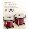 imageEastar Bongo Drums 6 and 7 Wood Percussion Instrument Bongos for Kids Adults Beginners Natural Finish EBO1Red