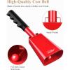 imageEastar Cow Bell with Handle 2 Pack Cowbells for Sporting Events 10 Inch Cowbells Noise Makers Cheering Bell for Football Games Stadiums Halloween Gifts Blackred