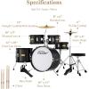 imageEastar Drum Set for Kids  16 inch 5Piece Drum Kit for Beginners with Adjustable Throne and Cymbal Pedal ampamp Drumsticks Metallic Blue EDS350MBEBlack