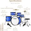 imageEastar Drum Set for Kids  16 inch 5Piece Drum Kit for Beginners with Adjustable Throne and Cymbal Pedal ampamp Drumsticks Metallic Blue EDS350MBEBlue