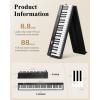 imageEastar EP10 Beginner Foldable Digital Piano 88 Key Full Size Semi Weighted Keyboard Bluetooth Portable Electric Piano with Piano Bag