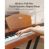 imageEastar EP80 Piano Keyboard 88 Keys Full Size Electric Keyboard Piano with VelocitySensitive Key Portable Beginner Digital Piano Bundle Piano Stand Sustain Pedal Music Stand and Headphones Brown