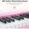 imageEastar Electronic Keyboard Piano Kit 61 Key for Beginner Children Digital E Piano with Stand Bench Music Stand and Microphone Pink Musical Instruments Gift for Kids