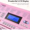 imageEastar Electronic Keyboard Piano Kit 61 Key for Beginner Children Digital E Piano with Stand Bench Music Stand and Microphone Pink Musical Instruments Gift for Kids