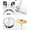 imageEastar Kids Drum Set 14 3PieceBeginners Drum Kit with Throne Cymbal Pedal ampamp Two Drumsticks Christmas Gift For Child age 39 Years Black