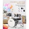 imageEastar Kids Drum Set 14 3PieceBeginners Drum Kit with Throne Cymbal Pedal ampamp Two Drumsticks Christmas Gift For Child age 39 Years Black