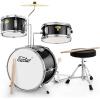 imageEastar Kids Drum Set 14 3PieceBeginners Drum Kit with Throne Cymbal Pedal ampamp Two Drumsticks Christmas Gift For Child age 39 Years Black