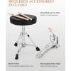 imageEastar Kids Drum Set 14 3PieceBeginners Drum Kit with Throne Cymbal Pedal ampamp Two Drumsticks Christmas Gift For Child age 39 Years Black