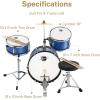 imageEastar Kids Drum Set 16 inch 3Piece Junior Drum Set Kit with Throne Cymbal Pedal ampamp DrumsticksMetallic Blue EDS280Bu