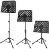 imageEastar Metal Music Stand for Sheet Music Book and Note Laptop Guitar Portable Music Stand Kit Adjustable from 23 to 61 with LED Light Music Clip Holder Carrying Bag Black