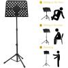 imageEastar Metal Music Stand for Sheet Music Book and Note Laptop Guitar Portable Music Stand Kit Adjustable from 23 to 61 with LED Light Music Clip Holder Carrying Bag Black