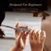 imageEastar Piccolo Instrument for Beginners Students Key of C Flute Resin Hard Case Cleaning Kit Gloves 2Piece Black EPC3SNickel