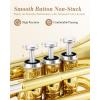 imageEastar Pocket Trumpet B Flat Brass Bb Pocket Trumpet with Mouthpiece 7C Cleaning Cloth Hard Case Gloves Full Kit Gold Lacquer ETR330Golden