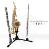 imageEastar Saxophone Stand Portable Alto Sax Stand Includes 2 Detachable Pegs for FluteClarinet with Storage Bag 3 in 1 EST004 Black