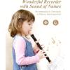 imageEastar Soprano Recorder Instrument for Kids Beginner German Fingering C Key 3 Piece with Cleaning Kit Thumb Rest Cotton Bag Fingering Chart ERS21GSB Sky Blue SchoolApprovedBrown