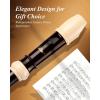 imageEastar Soprano Recorder Instrument for Kids Beginner German Fingering C Key 3 Piece with Cleaning Kit Thumb Rest Cotton Bag Fingering Chart ERS21GSB Sky Blue SchoolApprovedBrown