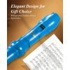 imageEastar Soprano Recorder Instrument for Kids Beginner German Fingering C Key 3 Piece with Cleaning Kit Thumb Rest Cotton Bag Fingering Chart ERS21GSB Sky Blue SchoolApprovedBlue