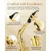 imageEastar Student Alto Saxophone E Flat for Beginner Sax Full Kit with Carrying Case Mouthpiece Straps Reeds Stand Golden Lacquer ASGold