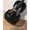 imageEastar Violin 44 Full Size for Adults Violin Set for Beginners with Hard Case Rosin Shoulder Rest Bow and Extra Strings Imprinted Finger Guide on Fingerboard EVA2Black