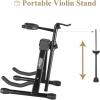 imageEastar Violin Stand with Bows Stand for acoustic Guitar Bass Mandolin BanjoPortable and Adjustable Holder BlackEasy to Install and SturdyBlack