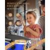 imageKids Drum Kit Eastar 14  for Kids Beginners Drum Set 3Piece with Adjustable Throne Cymbal Pedal ampamp 2 Pairs of Drumsticks Junior Drum Set with Bass Tom Snare Drum Mirror Blue