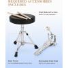 imageKids Drum Kit Eastar 14  for Kids Beginners Drum Set 3Piece with Adjustable Throne Cymbal Pedal ampamp 2 Pairs of Drumsticks Junior Drum Set with Bass Tom Snare Drum Mirror Blue