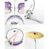imageKids Drum Set Eastar 3Piece for Beginners 14 inch Drum Kit with Adjustable Throne Cymbal Pedal ampamp Two Pairs of Drumsticks Junior Drum Set with Bass Tom Snare Drum Metallic Sky BluePurple